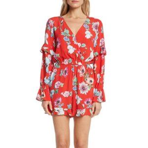 Willow & Clay Red Floral Print Romper
